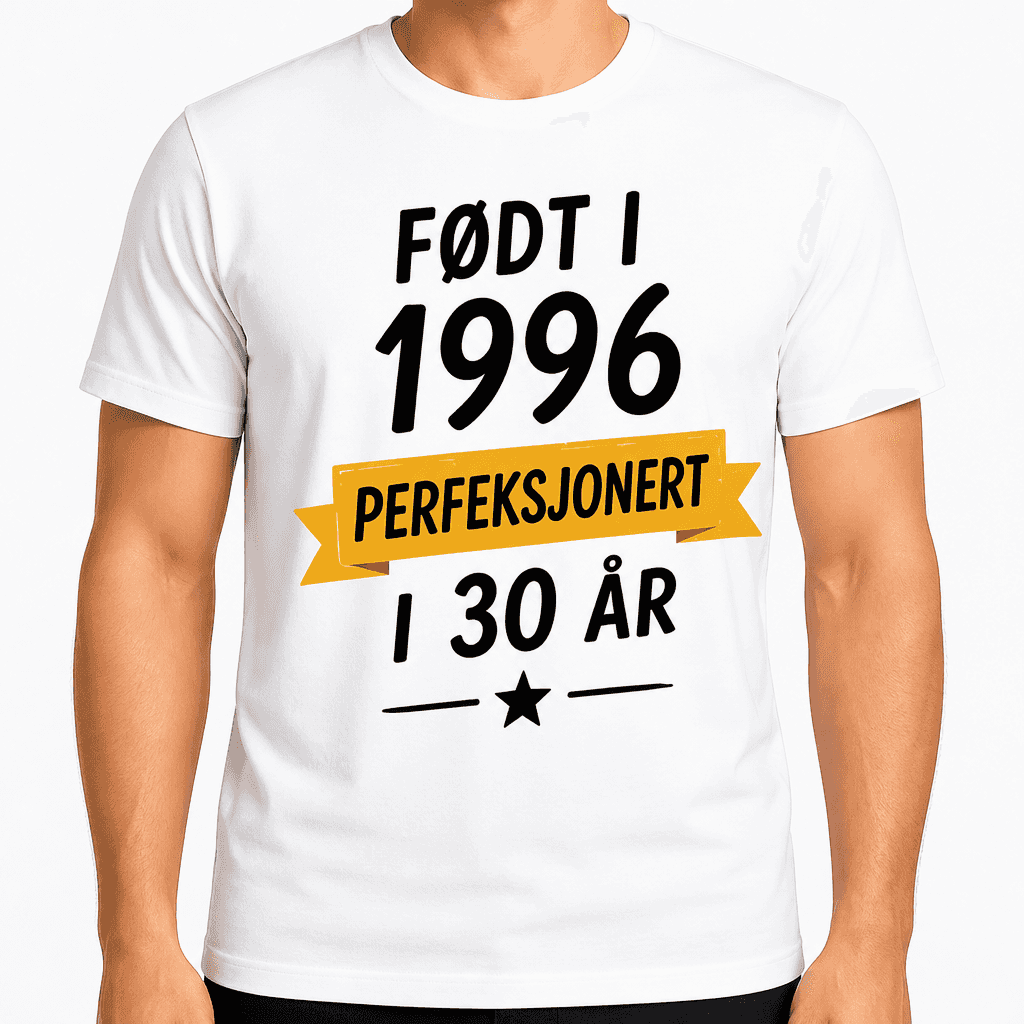 T-skjorte til 30-årsdag – Født i 1996 perfeksjonert i 30 år
