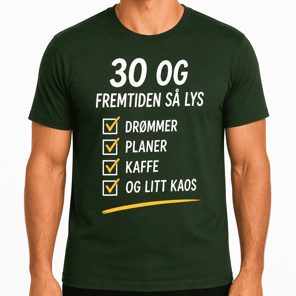 T-skjorte til 30-årsdag – 30 og fremtiden så lys