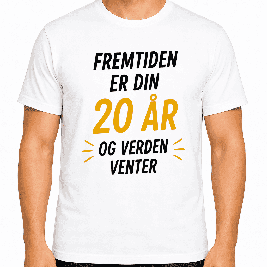 T-skjorte til 20-årsdag – Fremtiden er din 20 år og verden venter