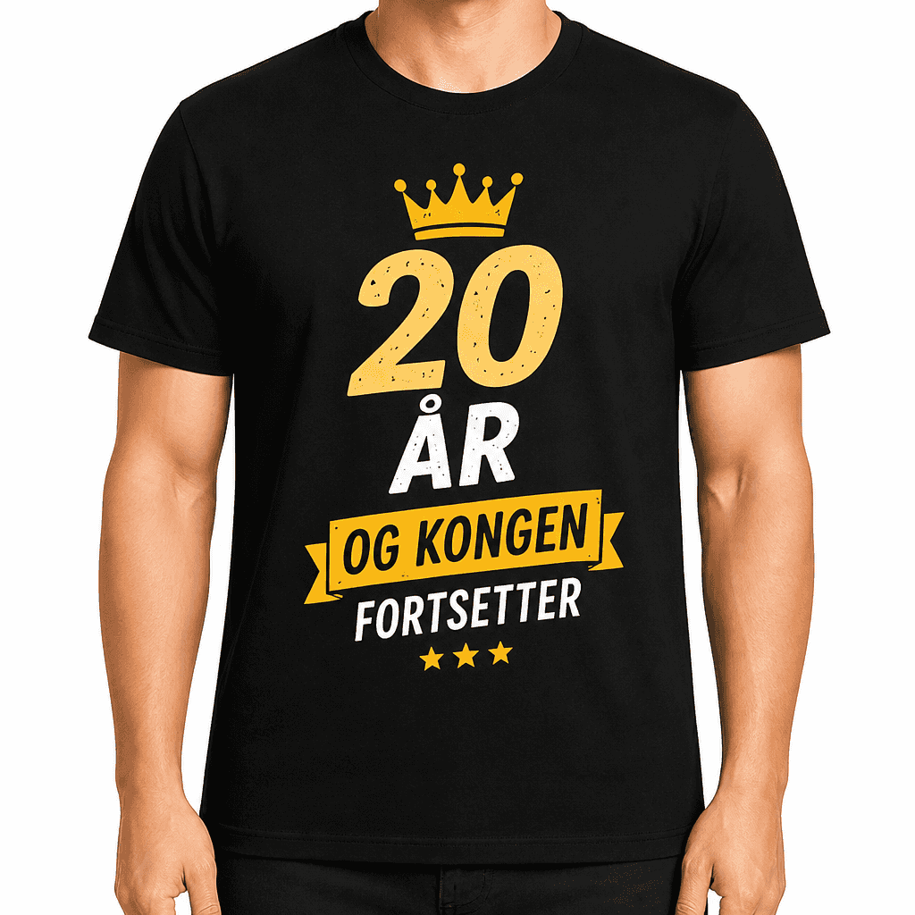 T-skjorte til 20-årsdag – 20 år og kongen fortsetter