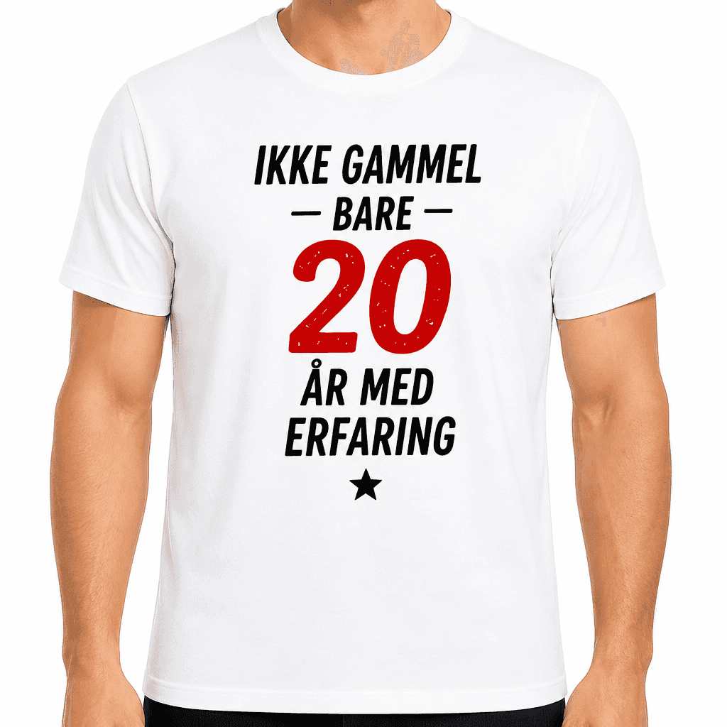 T-skjorte til 20-årsdag – Ikke gammel — bare — 20 år med erfaring
