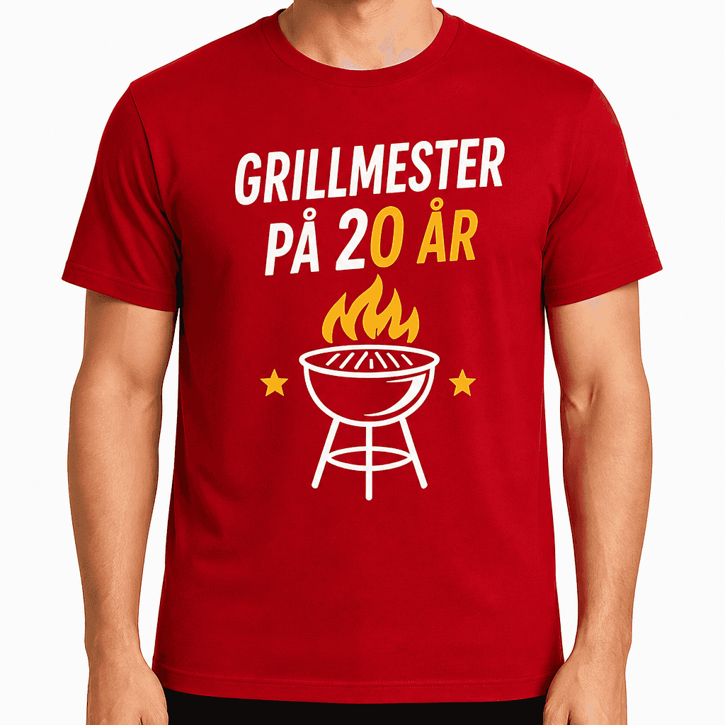 T-skjorte til 20-årsdag – Grillmester på 20 år