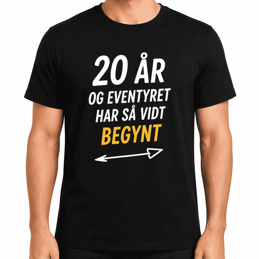 T-skjorte til 20-årsdag – 20 år og eventyret har så vidt begynt