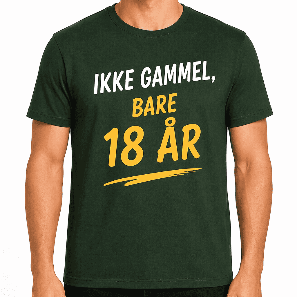 T-skjorte til 18-årsdag – Ikke gammel, bare 18 år