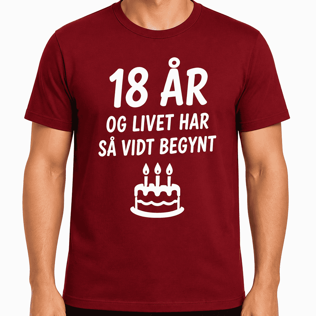 T-skjorte til 18-årsdag – 18 år og livet har så vidt begynt