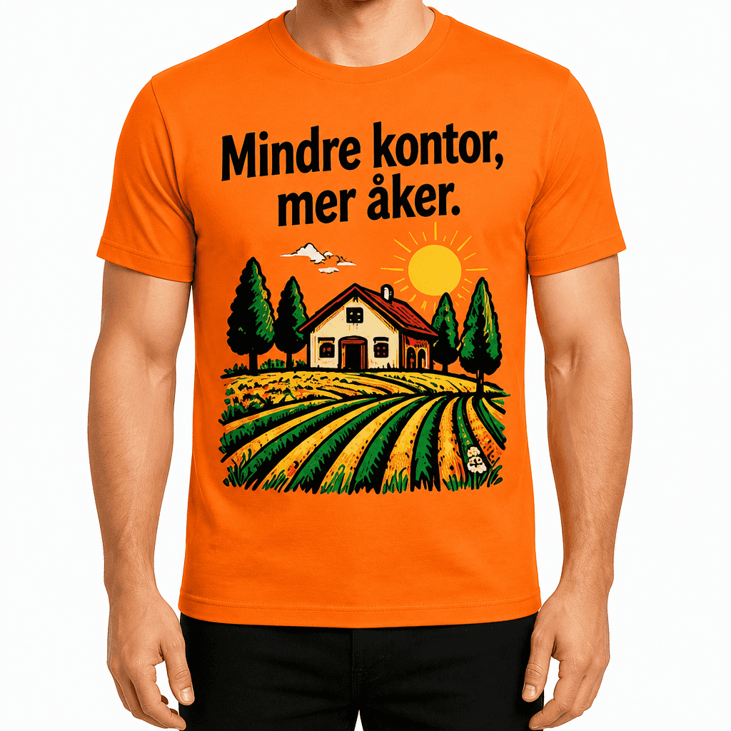 Bonde-T-skjorte – Mindre kontor, mer åker.
