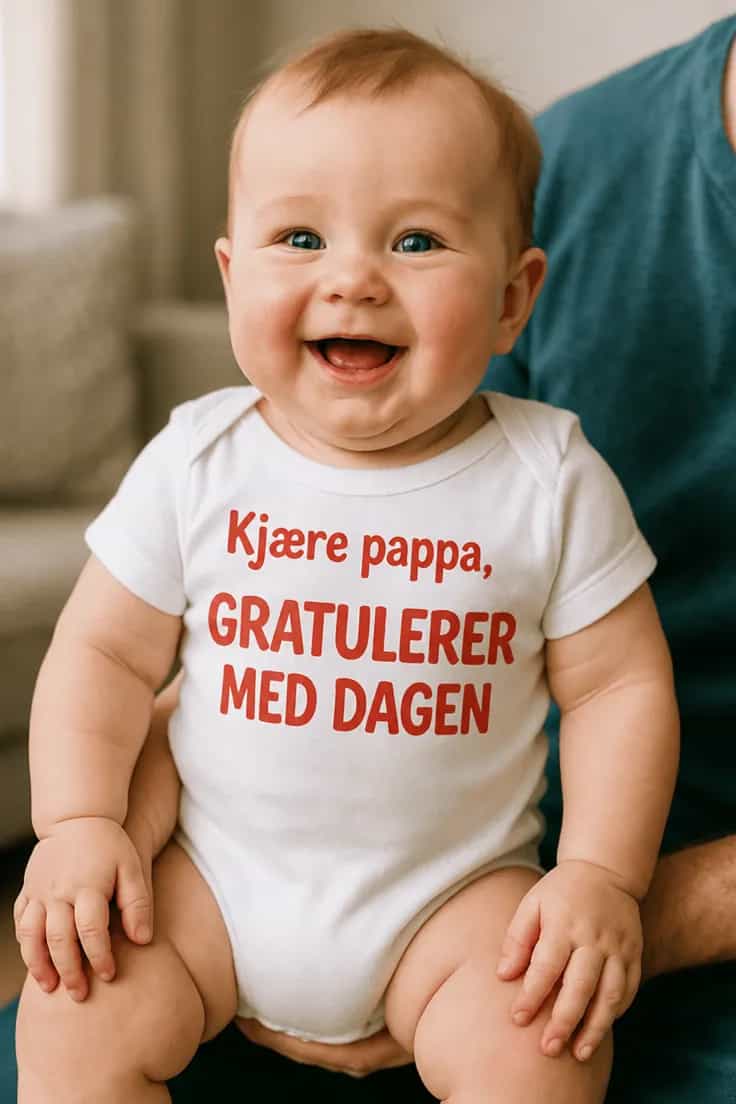 Baby-body Bursdag til pappa med ønsket tekst