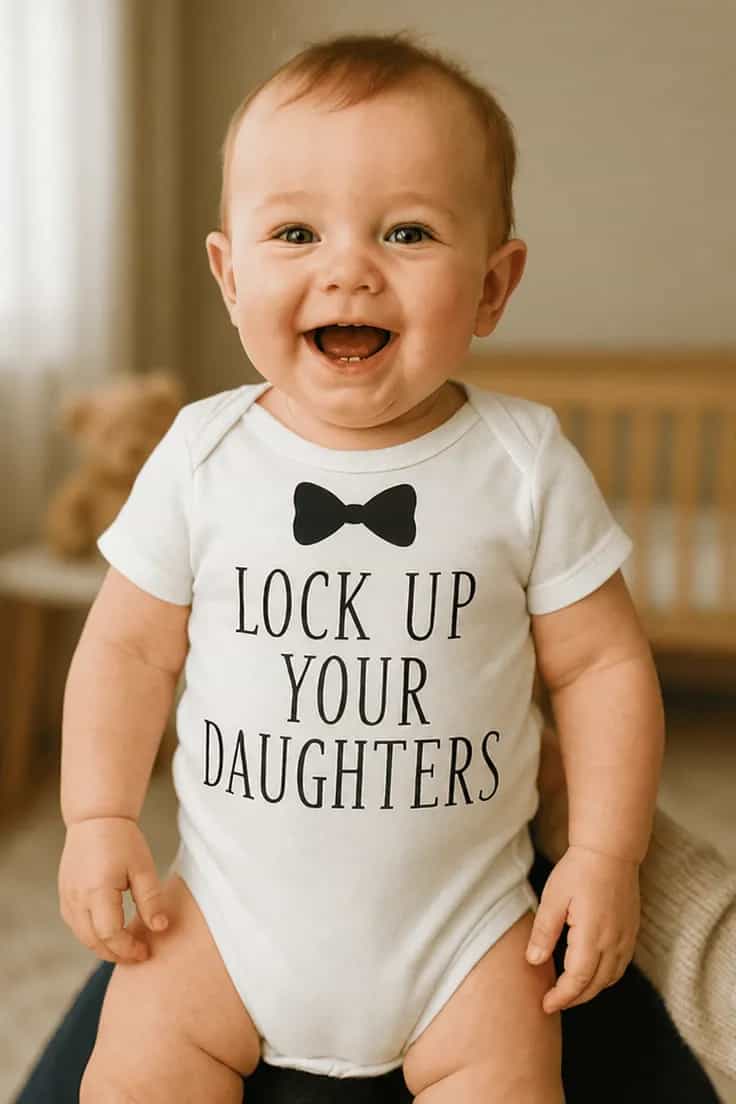 Baby-body Lås inn døtrene deres – LOCK UP YOUR DAUGHTERS