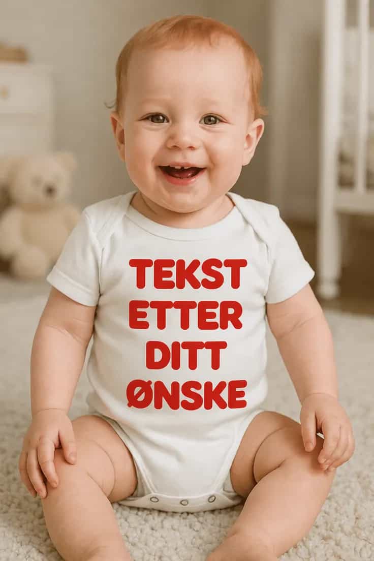 Baby-body med egen tekst – TEKST ETTER DITT ØNSKE