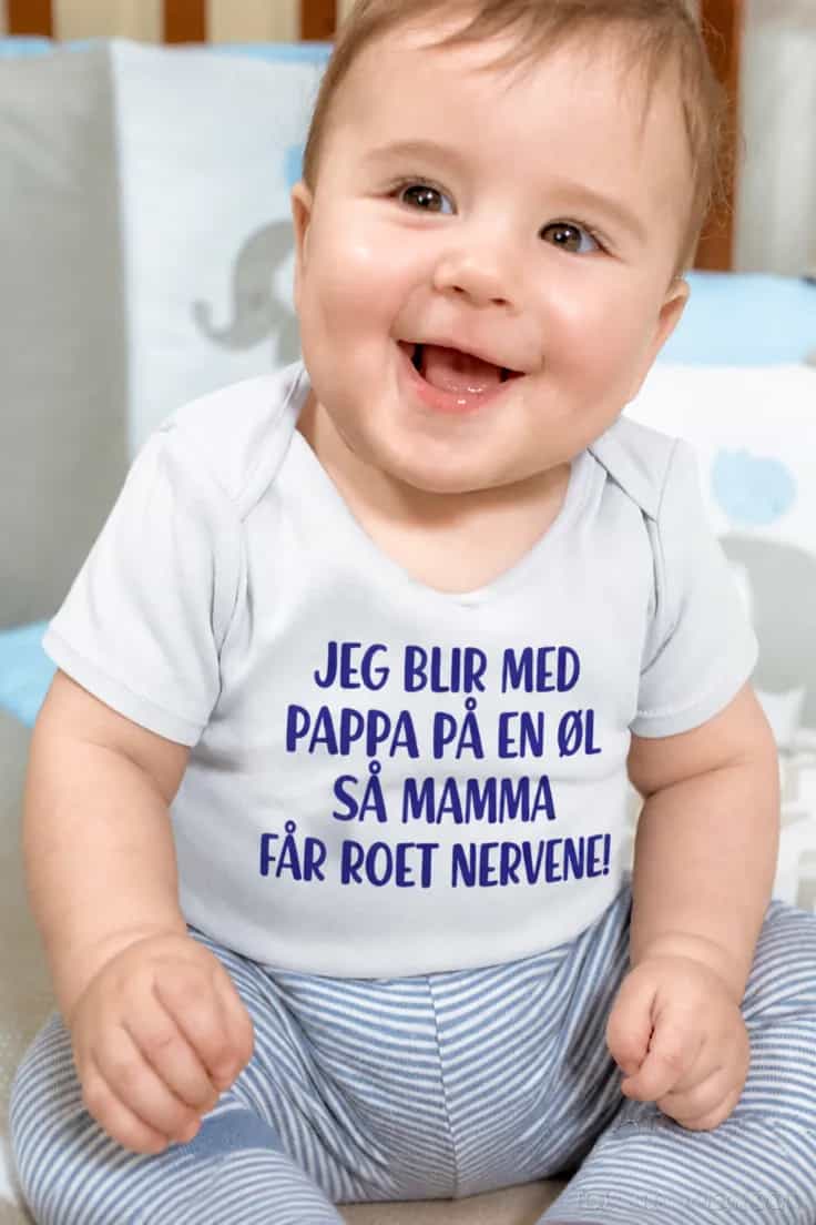 Baby-body med pappa på øl – JEG BLIR MED PAPPA