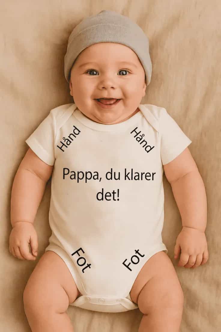 Baby-body Pappa du klarer det – Hånd Pappa, du kla