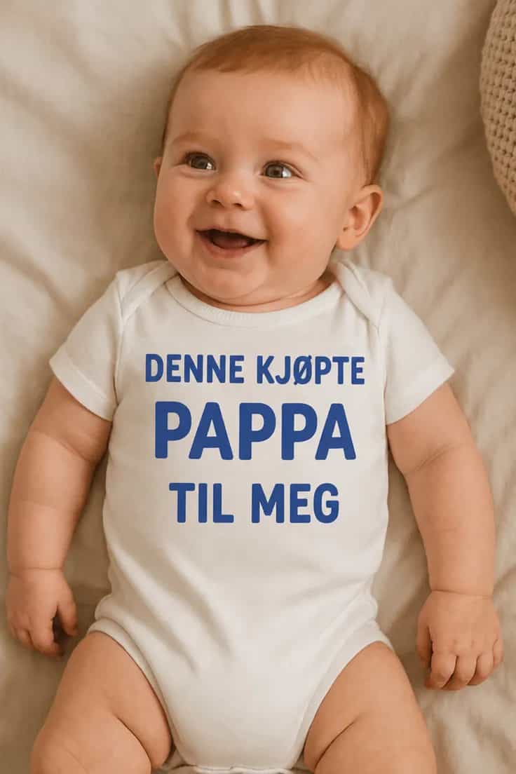 Baby-body Pappa kjøpte den til meg med ønsket tekst