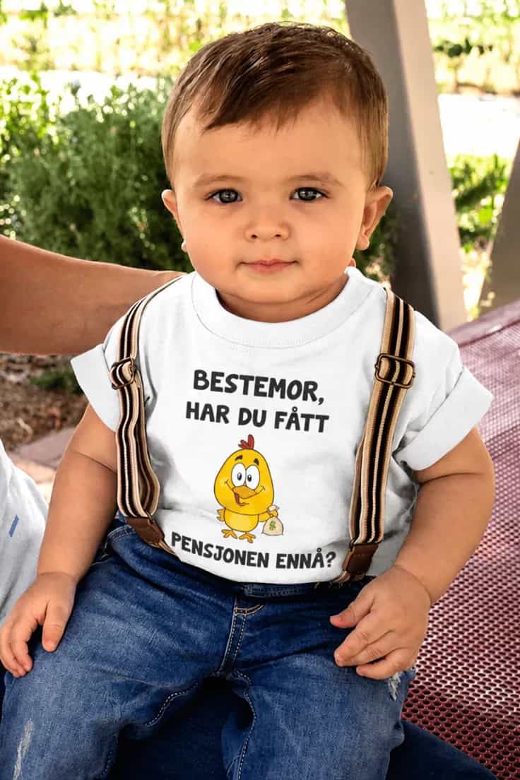 Baby-body Bestemor, har du fått pensjonen ennå?