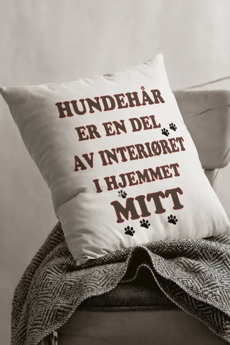 Dekorativ pute Hundehår i hjemmet – HUNDEHÅR