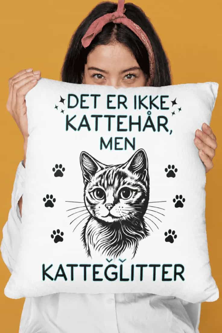 Dekorativ pute Katteglitter | DET ER IKKE KATTEHÅR