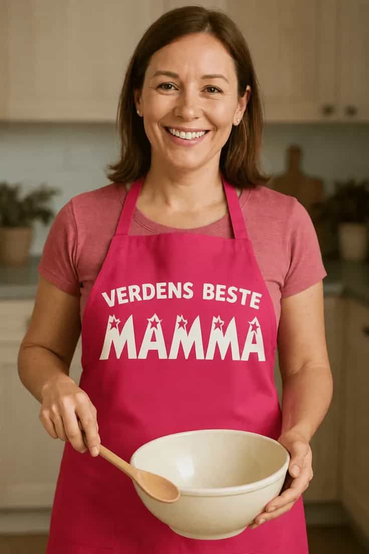 Forkle Verdens beste mamma med ønsket tekst