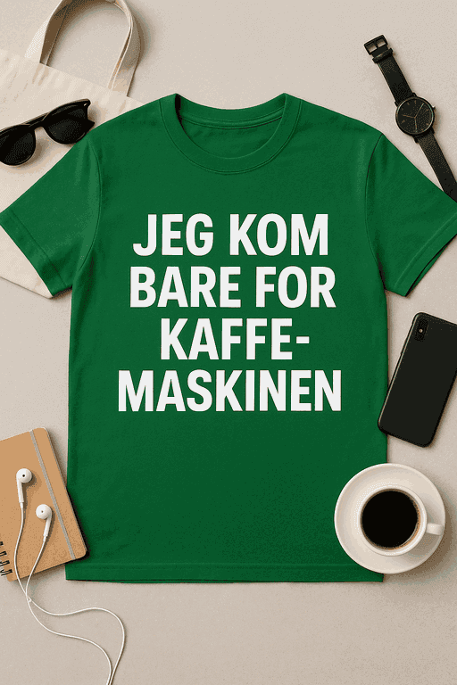 Jeg kom bare for kaffemaskinen - T-skjorte