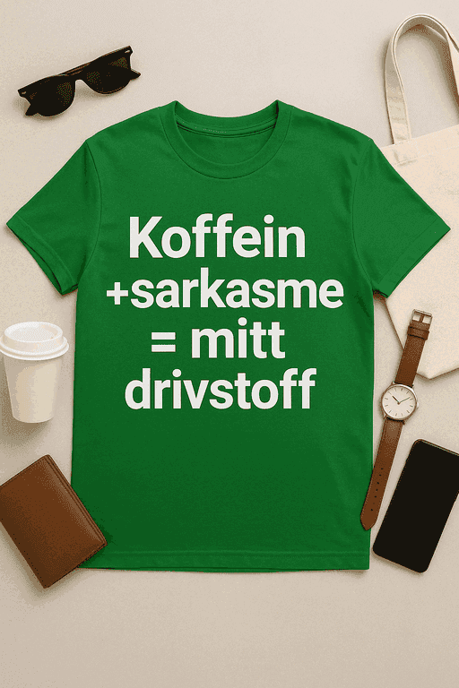 Koffein + Sarkasme = Mitt Drivstoff T-skjorte