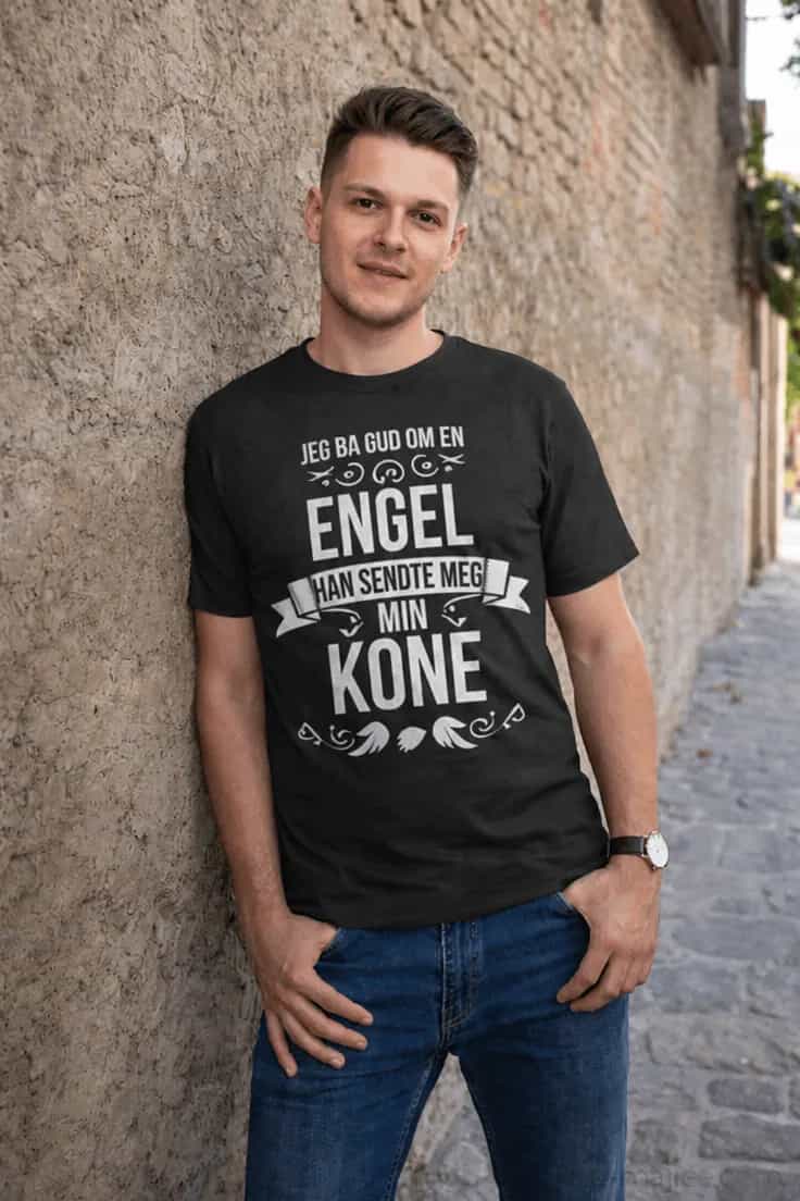Morsom t-skjorte Ba om en engel | JEG BA GUD