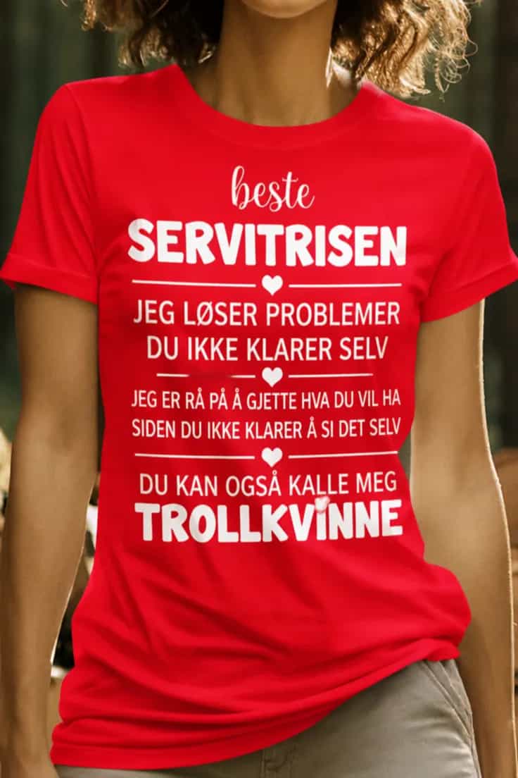 Morsom t-skjorte Beste servitrisen – beste
