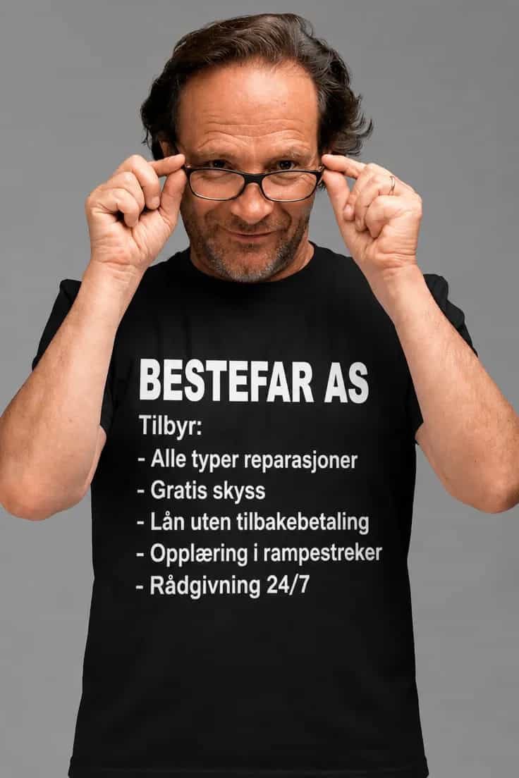 Morsom t-skjorte Bestefar AS – BESTEFAR AS