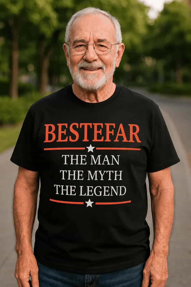 Morsom t-skjorte Bestefar legenden - BESTEFAR