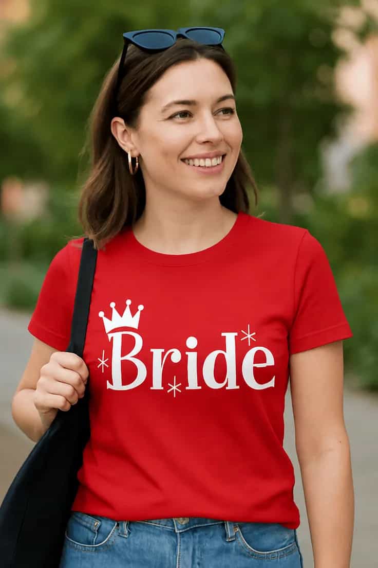 Morsom t-skjorte Brud med krone Bride
