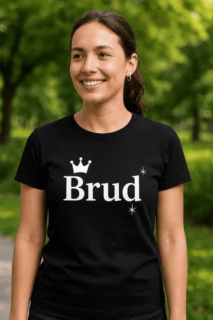 Morsom t-skjorte Brud med krone – Brud