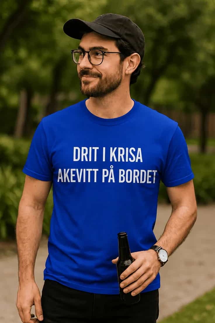 Morsom t-skjorte Drit i krisa – DRIT I KRISA