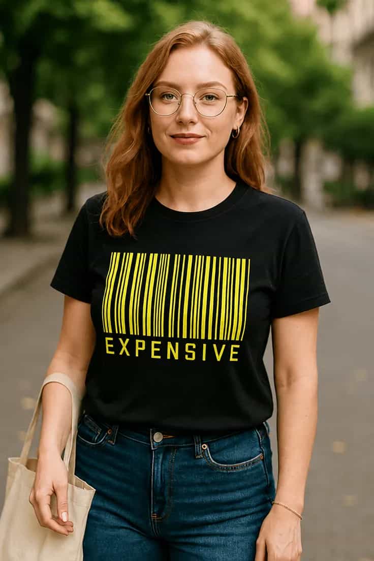 Morsom t-skjorte Dyr strekkode - EXPENSIVE