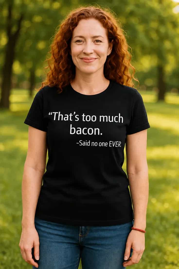 Morsom t-skjorte For mye bacon – That's too much ba