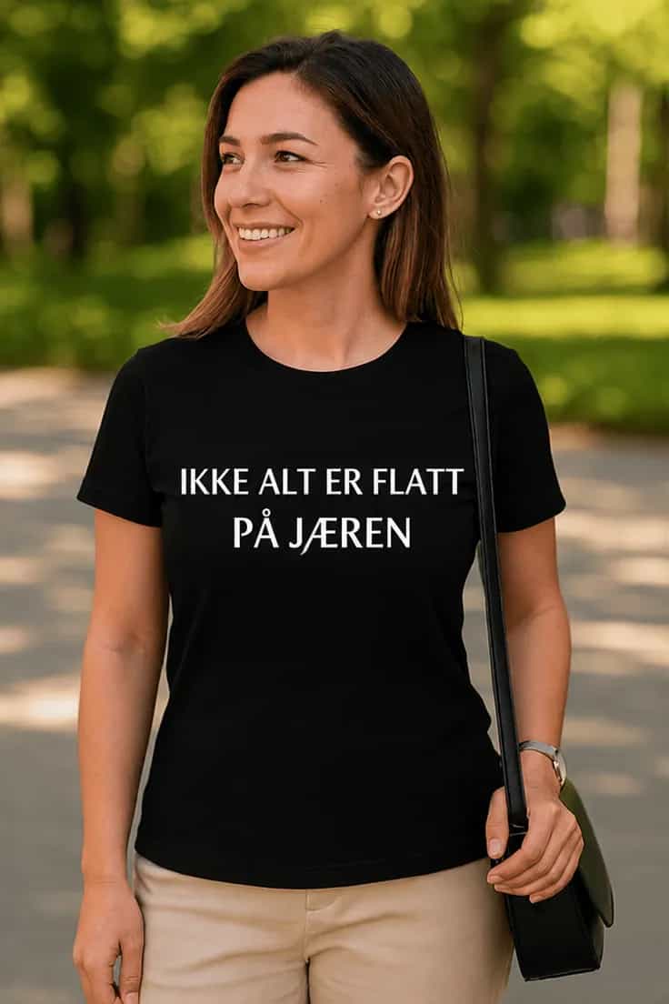 Morsom t-skjorte Ikke alt er flatt – Jæren