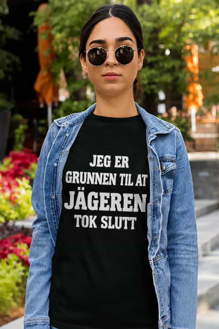Morsom t-skjorte Jägeren tok slutt – JEG ER