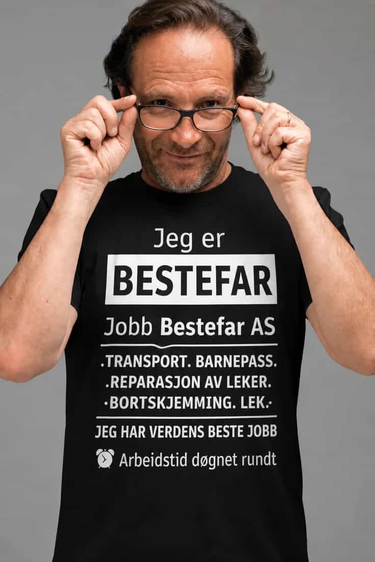 Morsom t-skjorte Jeg er bestefar – Jeg er BESTEFAR