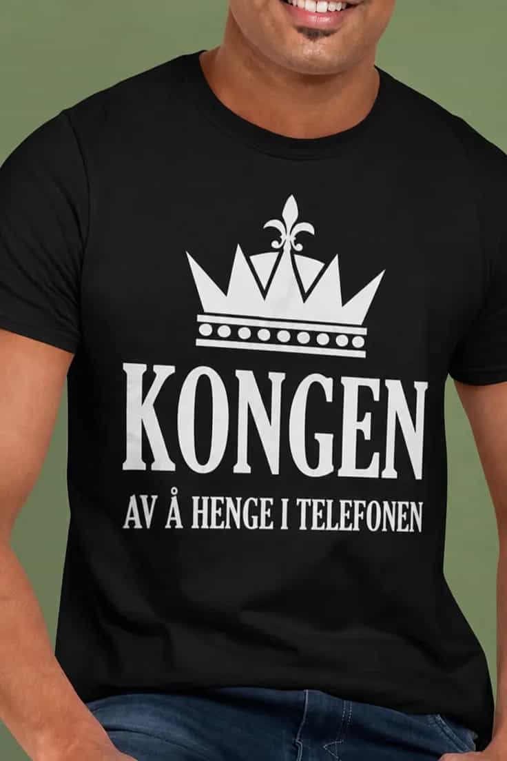 T-skjorte kongen av å henge i telefonen