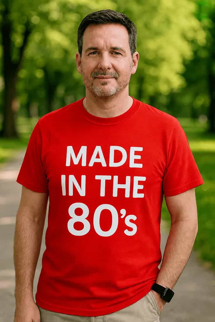 Morsom t-skjorte laget på 80 tallet