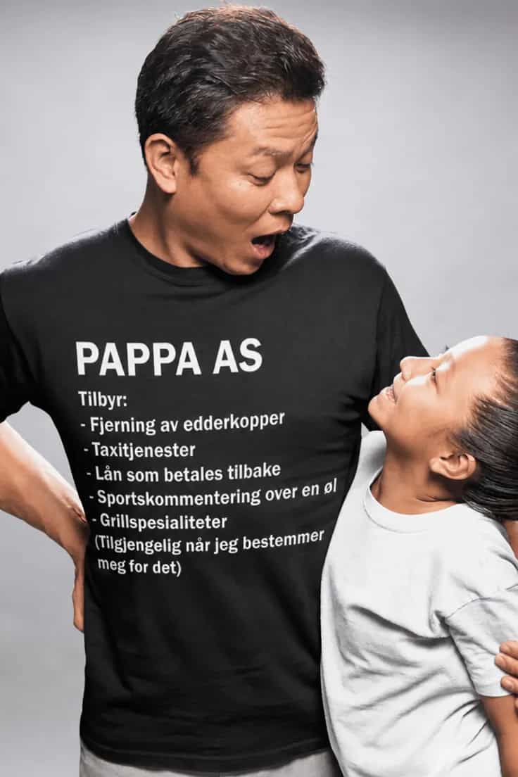 Morsom t-skjorte Pappa AS tjenester – PAPPA AS