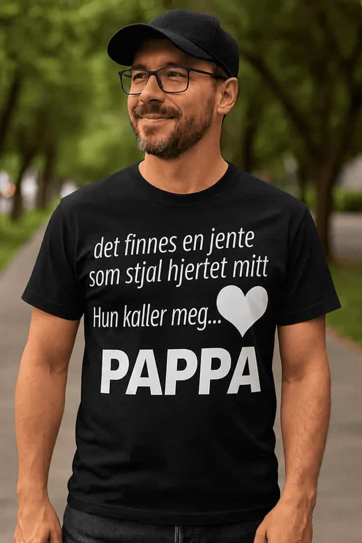 Morsom t-skjorte Pappa med jente - det finnes en jente