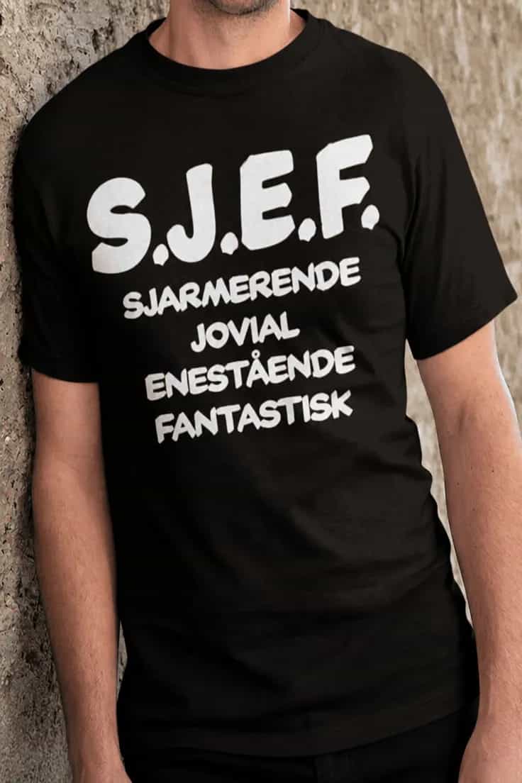 Morsom t-skjorte Sjef forkortelse – S.J.E.F.