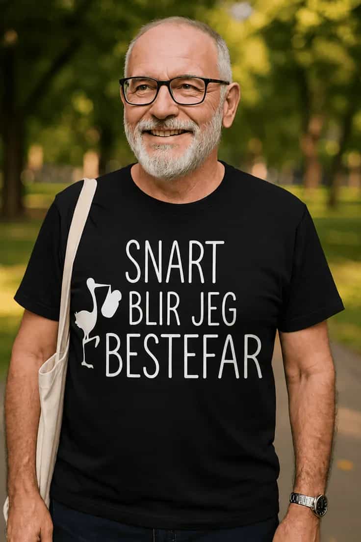 Morsom t-skjorte Snart bestefar – SNART BLIR JEG