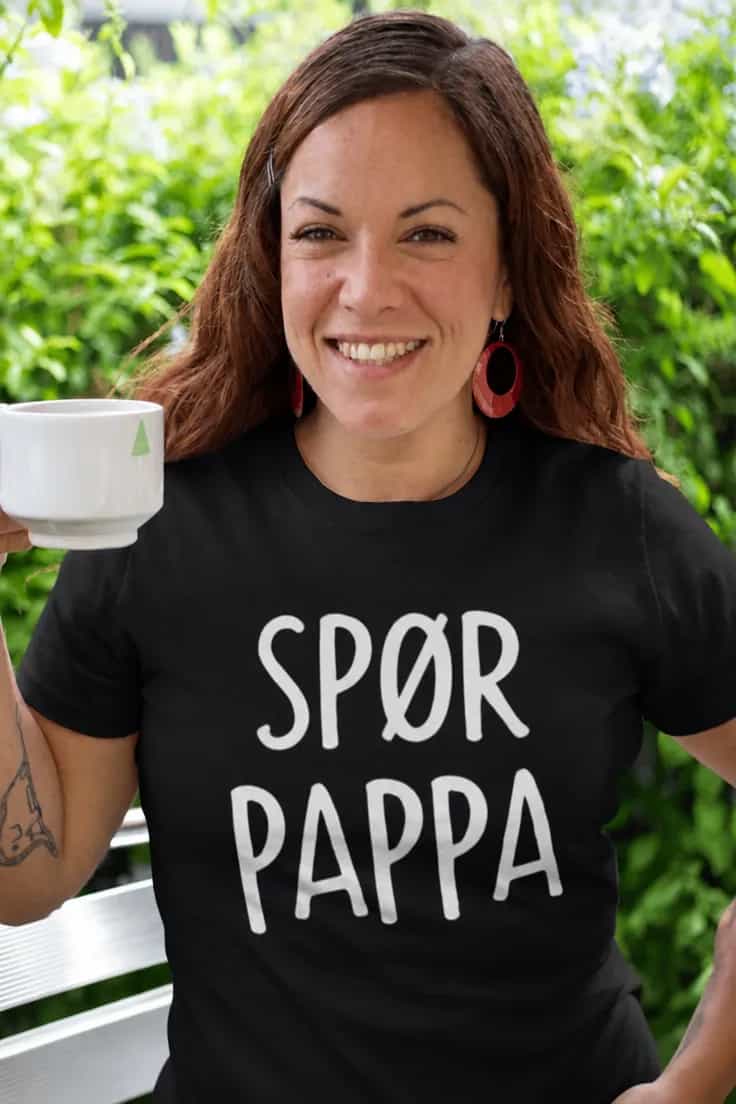 Morsom t-skjorte Spør pappa – SPØR PAPPA