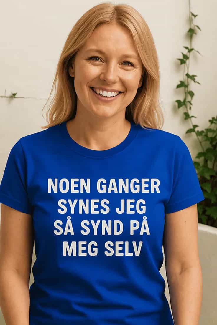 Morsom t-skjorte Synd på meg selv