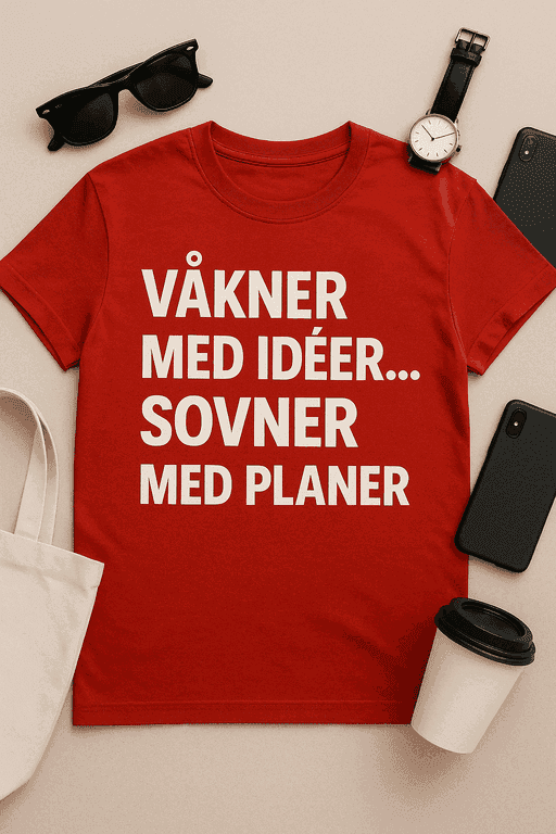 Våkner med idéer… sovner med planer T-skjorte