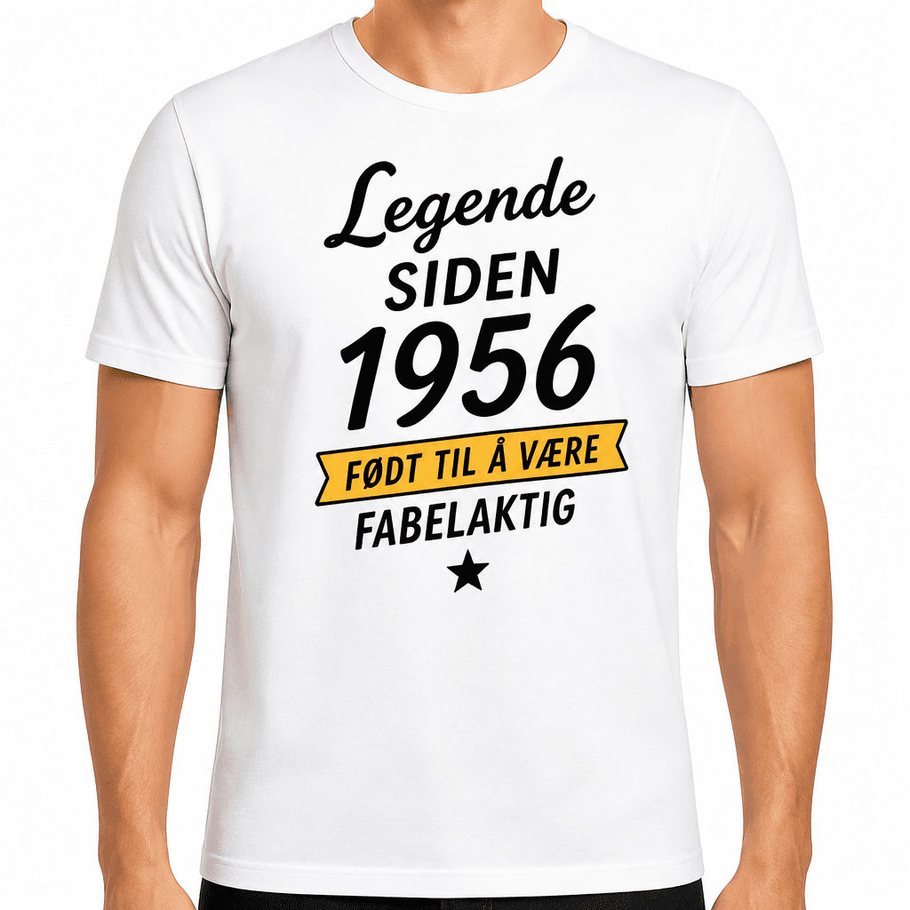 T-skjorte til 70-årsdag – Legende siden 1956 født til å være fabelaktig