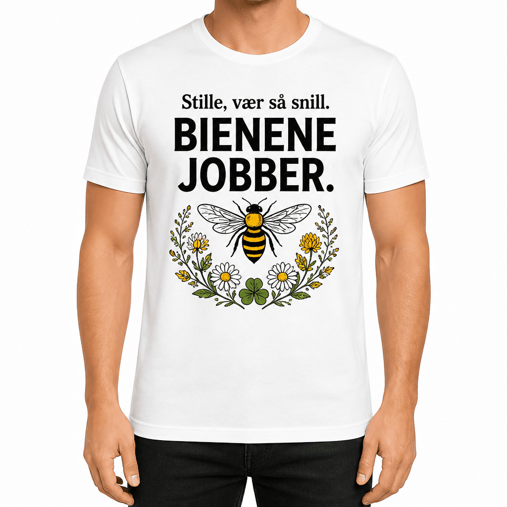 Birøkter-T-skjorte – Stille, vær så snill. Bienene jobber.