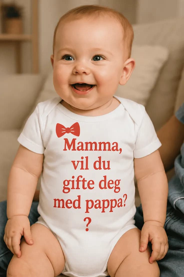Baby-body Fri til mamma med ønsket tekst
