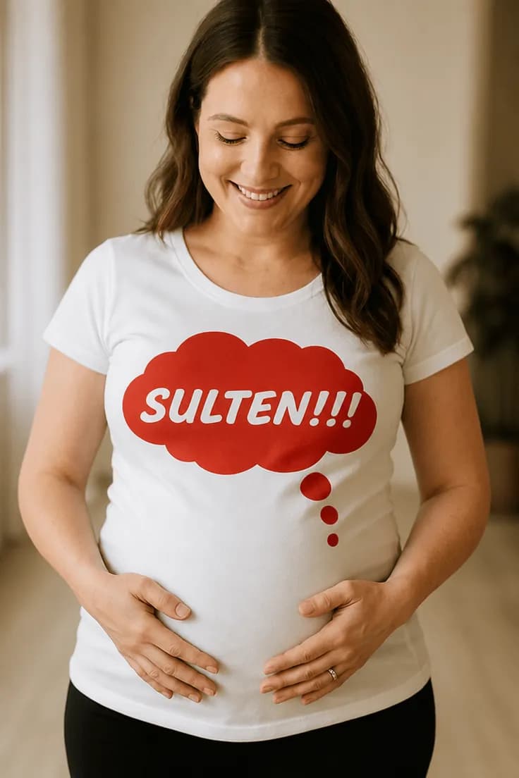 Gravid t-skjorte Sulten – SULTEN!!!