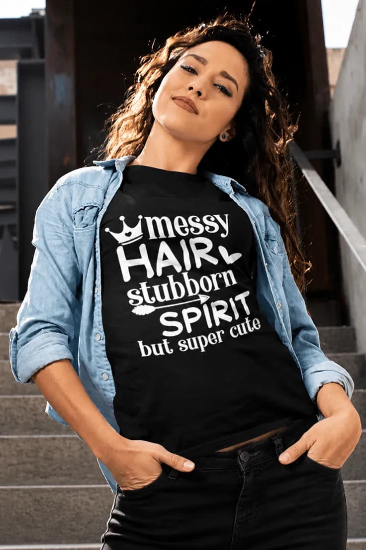 Morsom t-skjorte Bustete hår – messy HAIR stubborn