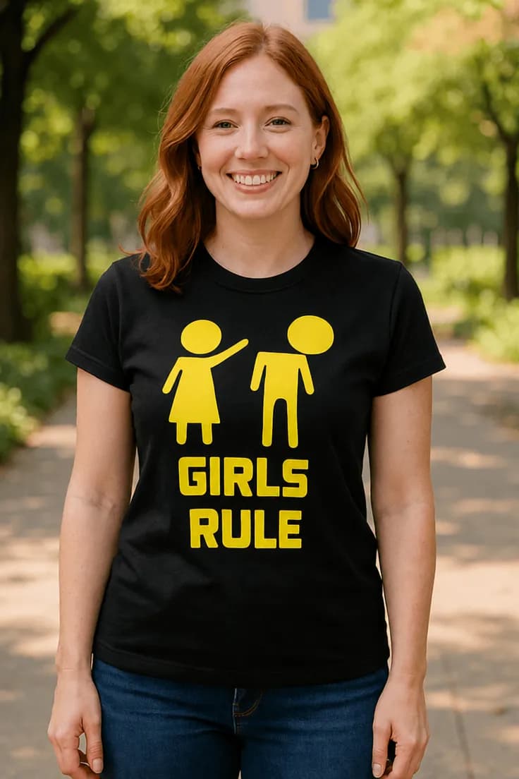 Morsom t-skjorte Girls rule – GIRLS RULE