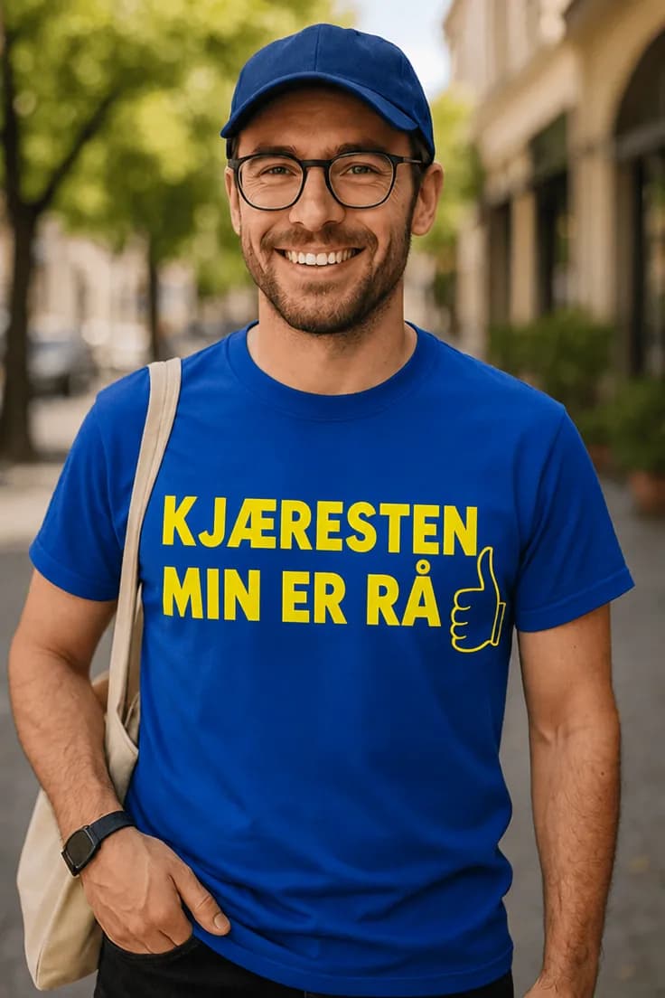 Morsom t-skjorte Kjæresten min er rå